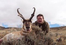 Mark Nethery, owner of Bluegrass Game Calls, killed this record book antelope with a green score of 85 and 1/8 inches.  He passed up several big bucks only to take this monster right after lunch on his first day.  This was Mark's 12th consecutive year hunting with Bar-Nunn Hunting. 