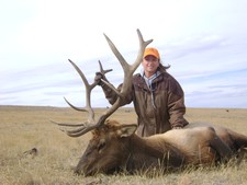 Kristi took this nice 6x6 bull elk in early October.  Using a 25-06, Kristi took this elk with one shot at 250 yards.   