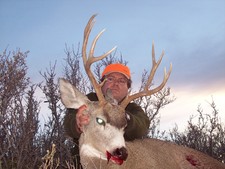 Mark Nethery, a well known face on the Bar-Nunn Gallery, is the prime example that the quality and satisfaction you get from your hunt is not measured by the size of the trophy.  Mark is a true sportsman and understands that there is not a monster behind every tree.  This is the 10th. mule deer Mark has taken with Bar-Nunn Hunting in the last 11 years of coming to Wyoming.